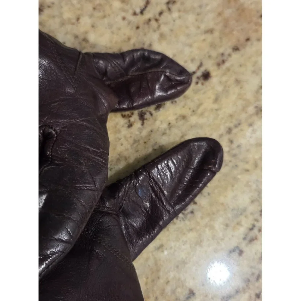 Vintage Womens Size M Burgundy Leather Lined 10